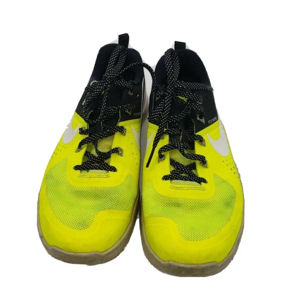 Nike Metcon 1 704688 Black Lime Gray Flywire Crossfit Sneakers Size 7‎ - Picture 1 of 8